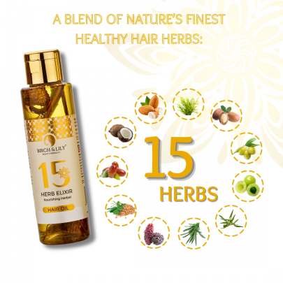 Birch And Lily 15 Herb Elixir  Hair Oil (100ml) Hair Oils