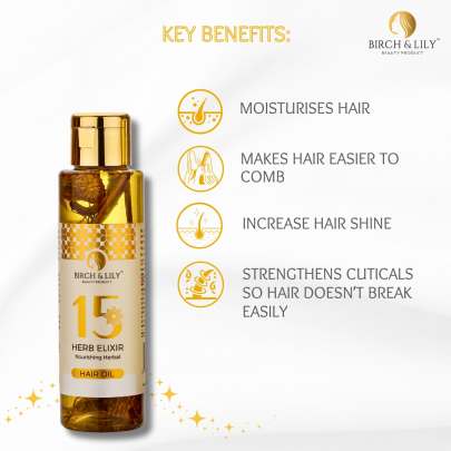 Birch And Lily 15 Herb Elixir  Hair Oil (100ml) Hair Oils