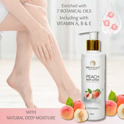 Birch And Lily Peach Body Lotion (200ml) Creams and Moisturizers