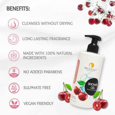 Birch And Lily Red Cherry Shower Gel (300ml) Soaps & Bodywashes