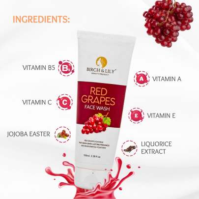 Birch And Lily Red Grapes Face Wash (100ml) Facewashes & Scrubs