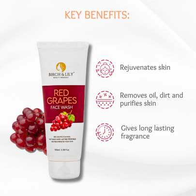 Birch And Lily Red Grapes Face Wash (100ml) Facewashes & Scrubs