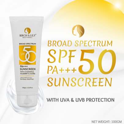 Birch And Lily SPF 50 Sunscreen (100gm) Serum & Sunscreen