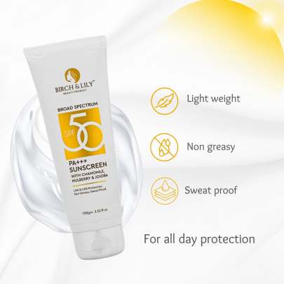 Birch And Lily SPF 50 Sunscreen (100gm) Serum & Sunscreen