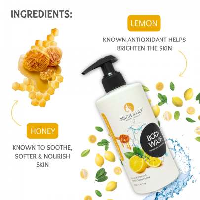 Birch And Lily Vitamin C With Honey Body Wash (300ml) Soaps & Bodywashes