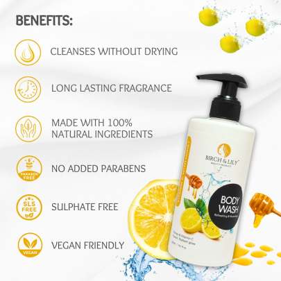 Birch And Lily Vitamin C With Honey Body Wash (300ml) Soaps & Bodywashes