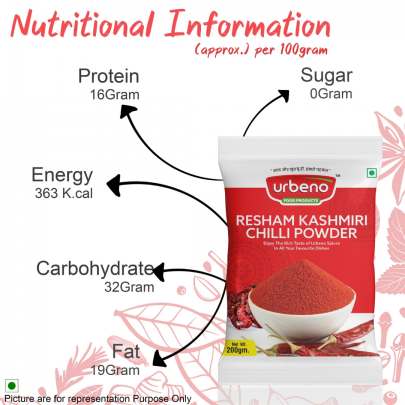 Urbeno Resham Kashmiri Chilli Powder (200gm)  Masala